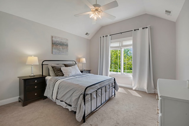 785 N Emroy Ave, Elmhurst, IL 60126 - bedroom with lofted ceiling, light carpet, baseboards, and ceiling fan