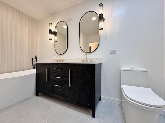 2326 Hamilton Pl Unit 2326, Schaumburg, IL 60194 - full bathroom with tile patterned floors, double vanity, toilet, and a tub
