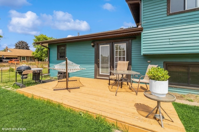 1891 Wicker St, Woodstock, IL 60098 - wooden deck with grilling area