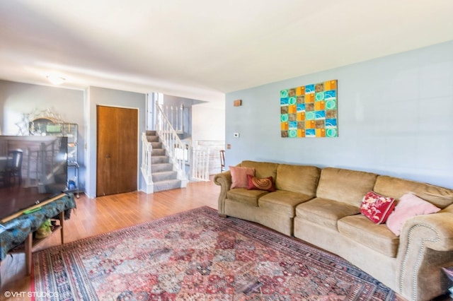 1891 Wicker St, Woodstock, IL 60098 - living area featuring stairway and wood finished floors
