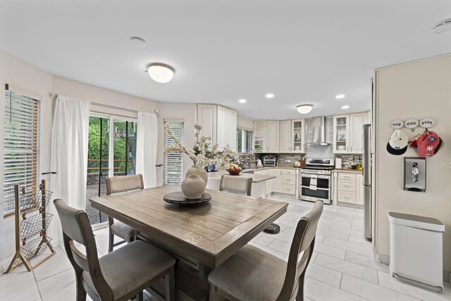 5225 Nicholas Ct, Oak Forest, IL 60452 - dining area with recessed lighting and light tile patterned flooring
