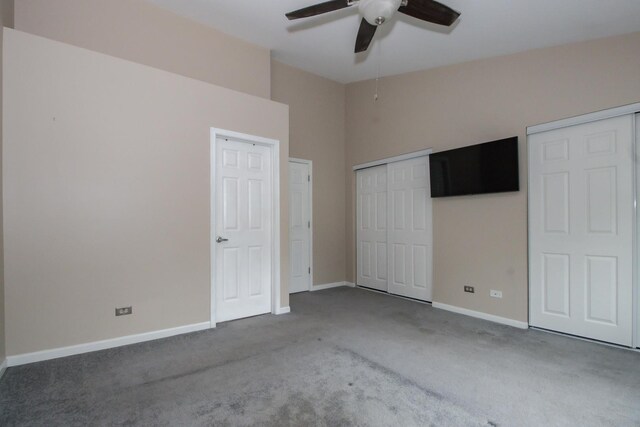 218 Partridge Ct, Algonquin, IL 60102 - unfurnished bedroom with carpet flooring, a ceiling fan, and two closets