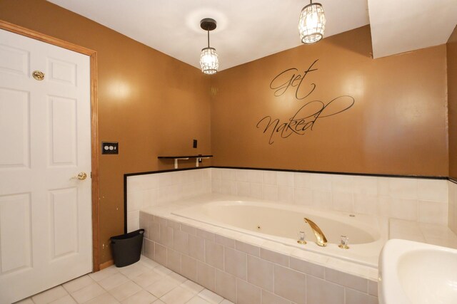 218 Partridge Ct, Algonquin, IL 60102 - full bath with a tub with jets and tile patterned flooring