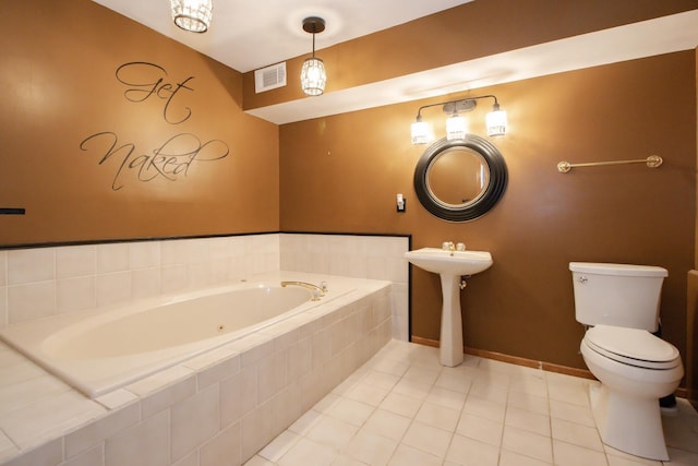 218 Partridge Ct, Algonquin, IL 60102 - full bathroom featuring a whirlpool tub and tile patterned floors