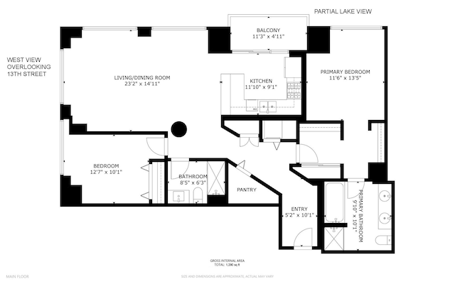 233 E 13th St Unit 601, Chicago, IL 60605 - property floor plan