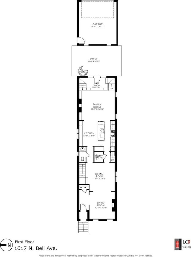 1617 N Bell Ave, Chicago, IL 60647 - view of floor plan / room layout