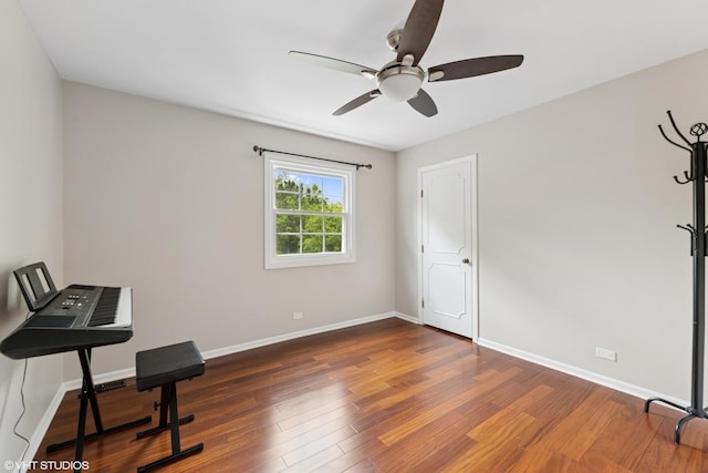 575 County Line Rd, Highland Park, IL 60035 - unfurnished office featuring ceiling fan, baseboards, and wood finished floors
