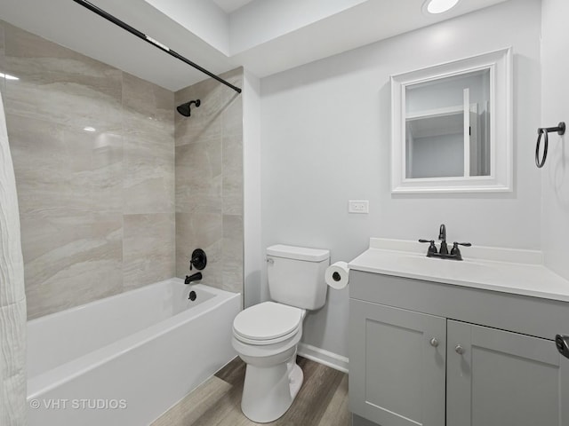 829 Brookside Dr, Bartlett, IL 60103 - full bathroom featuring vanity,  shower combination, and wood finished floors