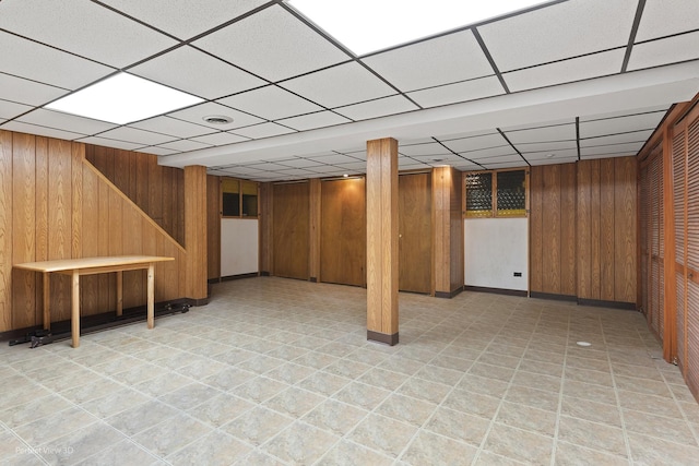 8540 W 119th St, Palos Park, IL 60464 - finished basement with wood walls and a drop ceiling
