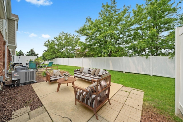 1133 Heron Cir, Joliet, IL 60431 - view of patio featuring an outdoor hangout area and central AC unit