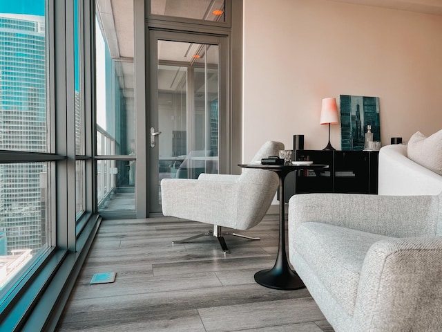 240 E Illinois St Unit 2206, Chicago, IL 60611 - living room with wood finished floors and plenty of natural light