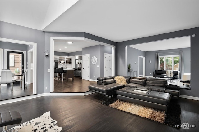 1033 Forest Trl, Sugar Grove, IL 60554 - living area with baseboards and dark wood-style floors