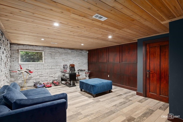 1033 Forest Trl, Sugar Grove, IL 60554 - living area featuring wood ceiling, light wood-style floors, and a wood stove
