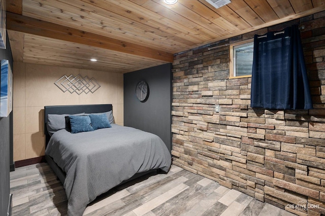 1033 Forest Trl, Sugar Grove, IL 60554 - bedroom featuring wooden ceiling, wood finished floors, and recessed lighting