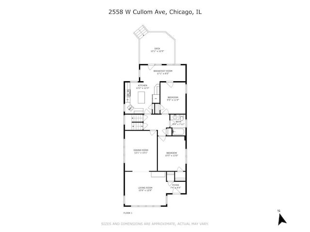 2558 W Cullom Ave, Chicago, IL 60618 - view of room layout