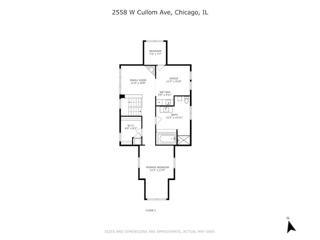 2558 W Cullom Ave, Chicago, IL 60618 - view of floor plan / room layout
