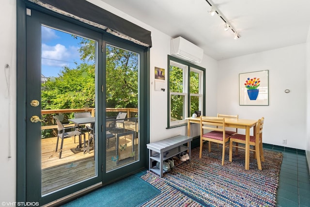 2558 W Cullom Ave, Chicago, IL 60618 - entryway with a wall mounted AC, track lighting, and tile patterned floors