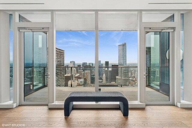 363 E Wacker Dr Unit 6301, Chicago, IL 60601 - interior space with a city view and wood finished floors