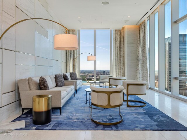 363 E Wacker Dr Unit 6301, Chicago, IL 60601 - tiled living room with expansive windows