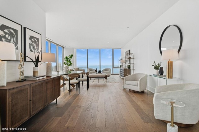 363 E Wacker Dr Unit 6301, Chicago, IL 60601 - living room featuring wood-type flooring and expansive windows