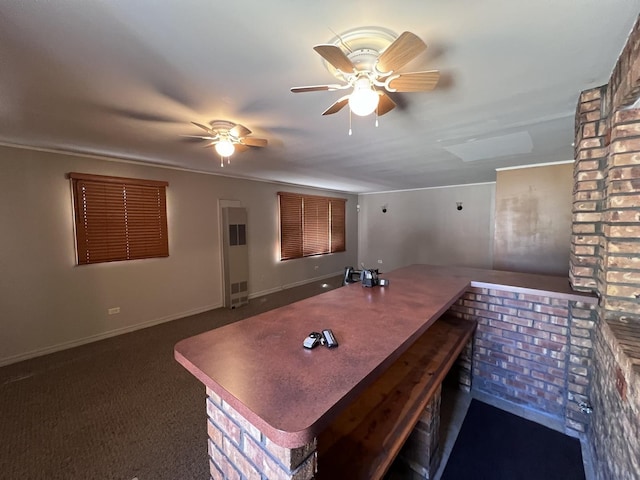 409 Winnemac St, Park Forest, IL 60466 - bar area featuring a ceiling fan and baseboards