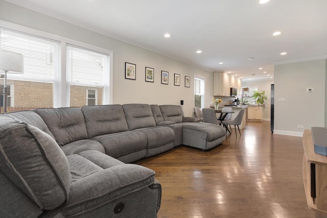 889 S Golf Cul De Sac St, Des Plaines, IL 60016 - living area featuring crown molding, recessed lighting, and wood finished floors