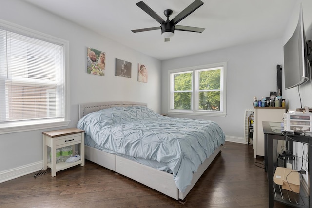 889 S Golf Cul De Sac St, Des Plaines, IL 60016 - bedroom featuring dark wood-type flooring and ceiling fan