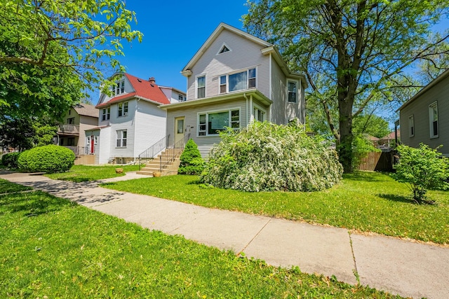 1032 S Maple Ave, Oak Park, IL 60304 - view of front facade featuring a front lawn
