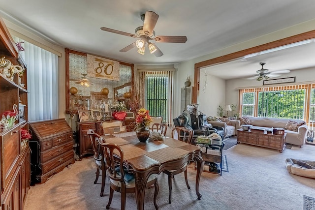1032 S Maple Ave, Oak Park, IL 60304 - dining area featuring a ceiling fan and light colored carpet