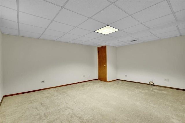 901 E Ardyce Ln, Mount Prospect, IL 60056 - carpeted empty room featuring baseboards and a paneled ceiling