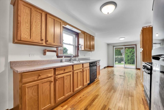 901 E Ardyce Ln, Mount Prospect, IL 60056 - kitchen featuring black appliances, plenty of natural light, light countertops, and light wood-style floors