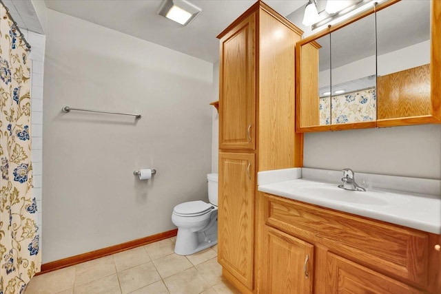 901 E Ardyce Ln, Mount Prospect, IL 60056 - full bathroom featuring vanity, tile patterned flooring, and a shower with curtain