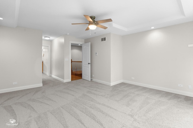 2508 Reflections Dr, Crest Hill, IL 60403 - carpeted empty room featuring ceiling fan, baseboards, and recessed lighting