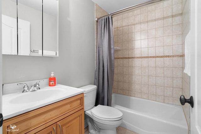 2508 Reflections Dr, Crest Hill, IL 60403 - full bathroom featuring toilet, vanity, and shower / bathtub combination with curtain