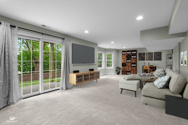 2508 Reflections Dr, Crest Hill, IL 60403 - carpeted living area featuring recessed lighting and baseboards