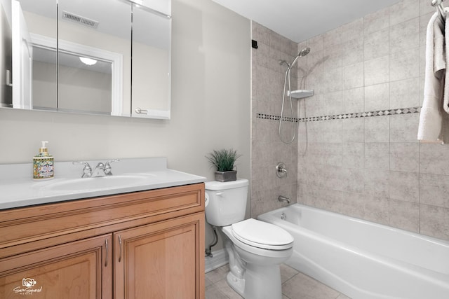 2508 Reflections Dr, Crest Hill, IL 60403 - full bath featuring toilet, vanity, shower / bath combination, and tile patterned floors