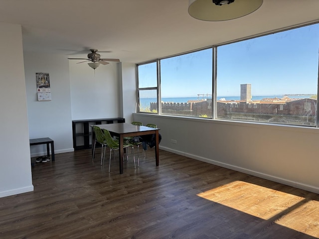 6301 N Sheridan Rd Unit 5H, Chicago, IL 60660 - dining space featuring ceiling fan and wood finished floors