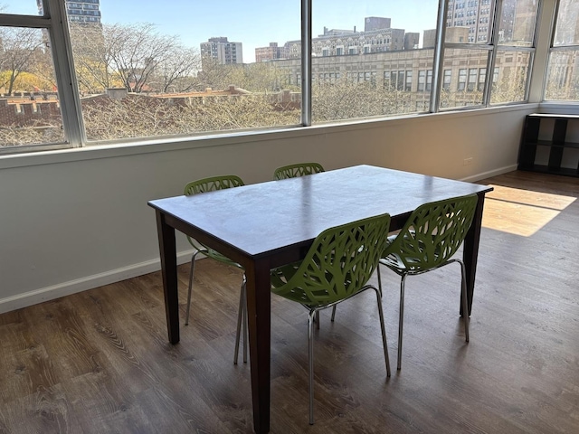 6301 N Sheridan Rd Unit 5H, Chicago, IL 60660 - dining room featuring a city view and wood finished floors