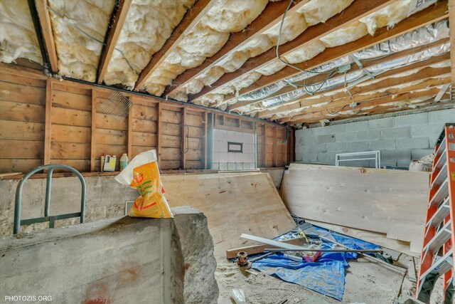 10002 S Torrence Ave, Chicago, IL 60617 - miscellaneous room featuring concrete block wall