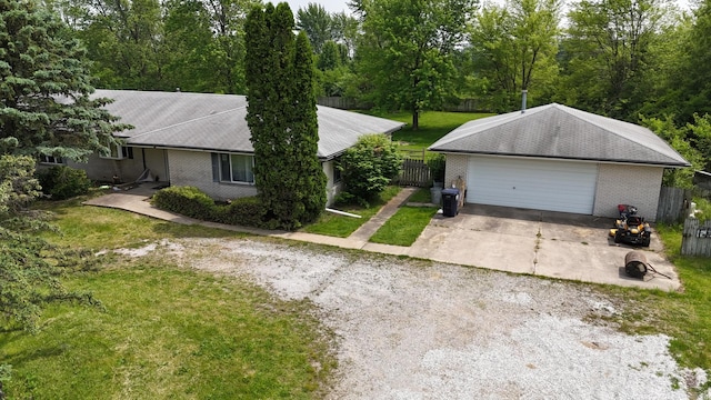 4247 W Church Rd, Beecher, IL 60401 - view of front facade with brick siding, a garage, a shingled roof, and a gate