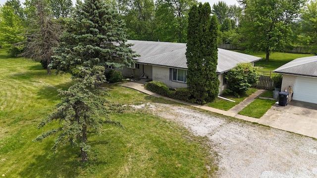 4247 W Church Rd, Beecher, IL 60401 - view of front of property with driveway, brick siding, and a front lawn