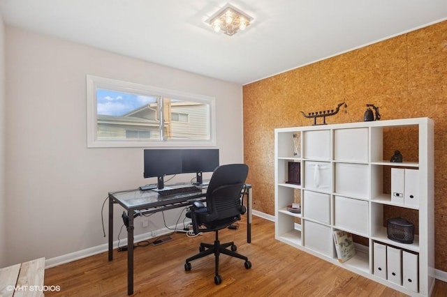 7035 W Greenleaf St, Niles, IL 60714 - home office with wood finished floors and baseboards