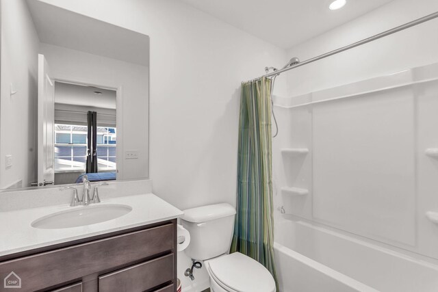 1214 Buckeye Cir, Crystal Lake, IL 60012 - bathroom with shower / bath combo with shower curtain, toilet, and vanity