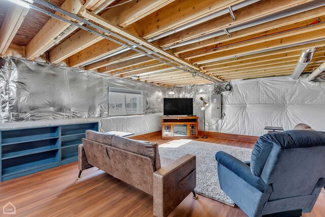 1214 Buckeye Cir, Crystal Lake, IL 60012 - living area with electric panel and wood finished floors