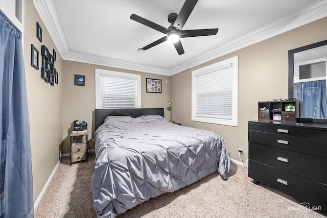 19 Crescent Ct, Montgomery, IL 60538 - bedroom featuring crown molding, carpet, baseboards, and ceiling fan