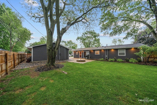 19 Crescent Ct, Montgomery, IL 60538 - back of house featuring an outdoor fire pit and a patio area