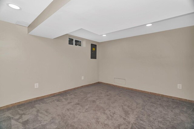 610 W S St, Plano, IL 60545 - carpeted spare room with recessed lighting and electric panel