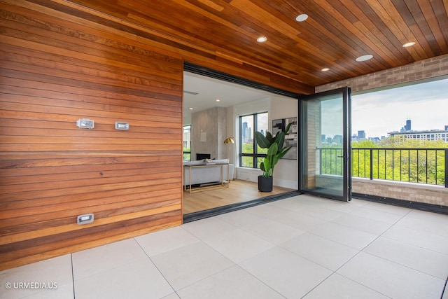 1812 N Howe St Unit Ph, Chicago, IL 60614 - building lobby with recessed lighting, wooden ceiling, and a city view