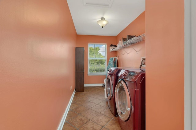 1221 Winding Way, Bolingbrook, IL 60490 - washroom featuring washing machine and clothes dryer and light tile patterned floors