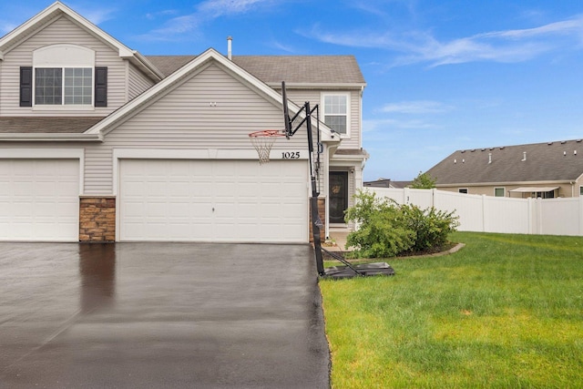 1025 Tuscany Trl, Hampshire, IL 60140 - traditional-style home featuring asphalt driveway, stone siding, and a shingled roof